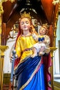 BANGKOK, THAILAND Ã¢â¬â 16 JULY 2019: Mary and Jesus statue inside Holy Rosary Church, Bangkok, Thailand